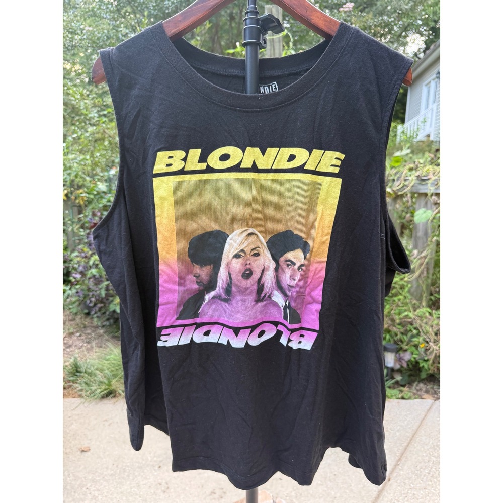 Blondie Graphic Muscle Tank Top Black Womens XXXL 22 Band Tee Debbie Harry